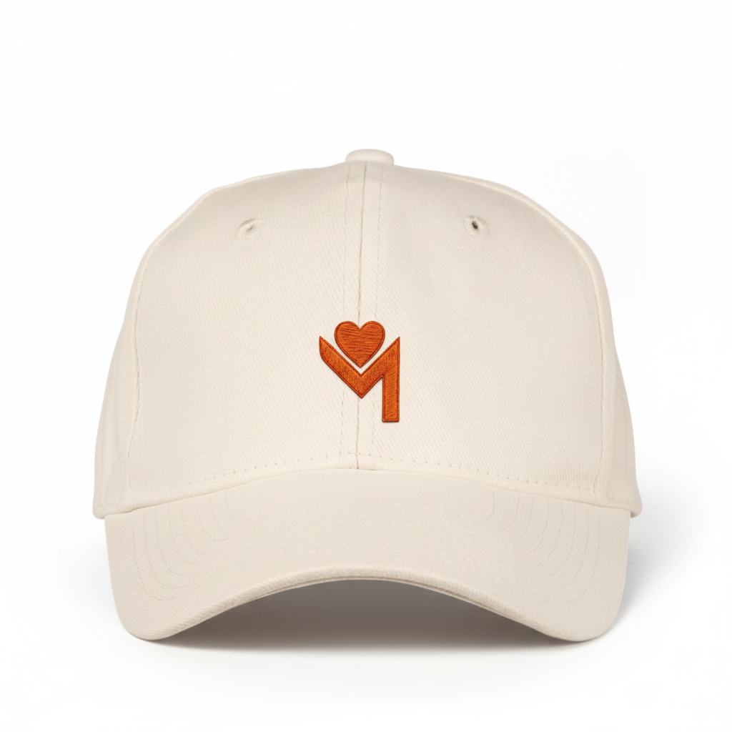 Casquette beige avec logo Dum's orange