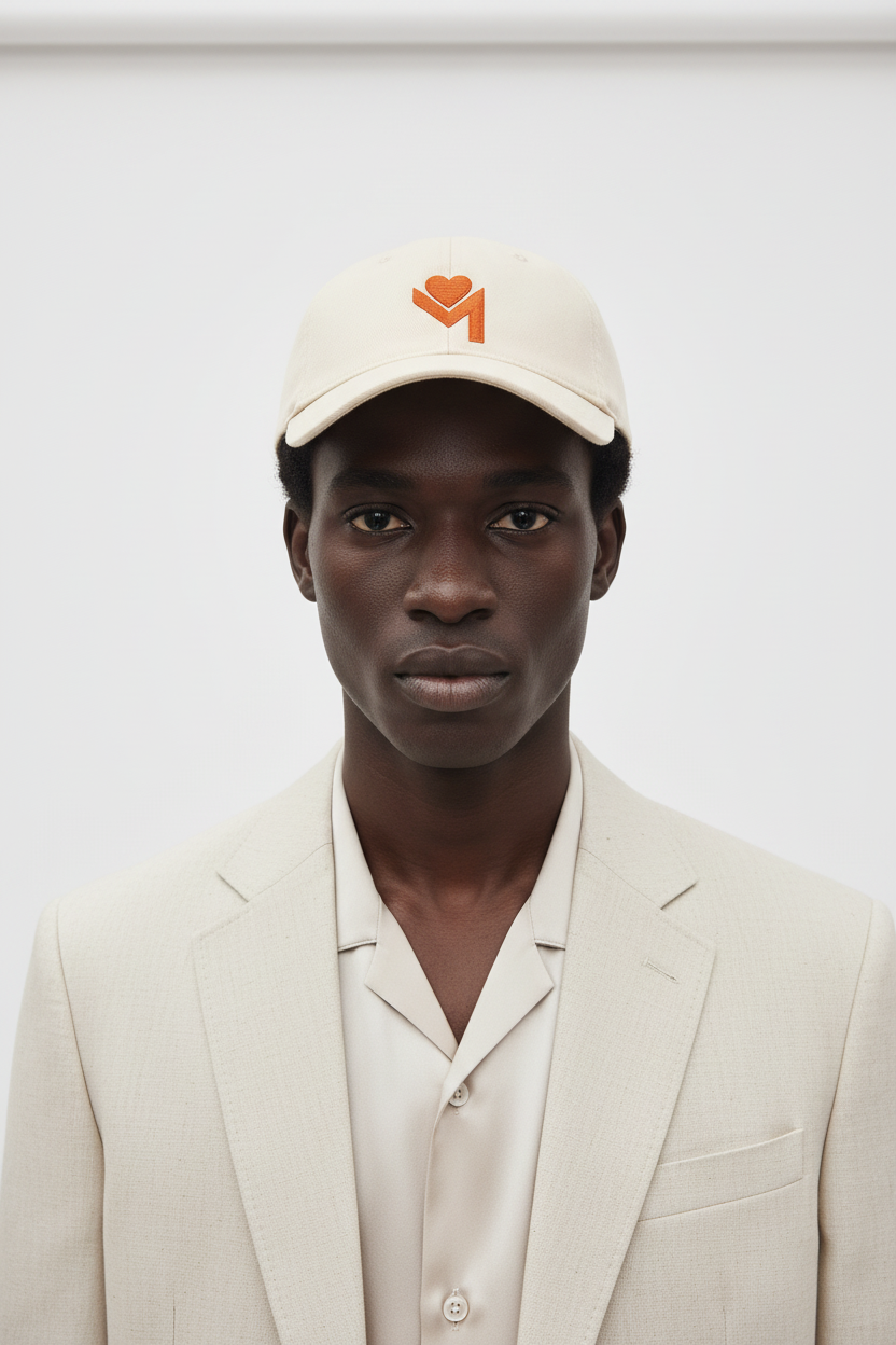 Casquette beige portée par un homme