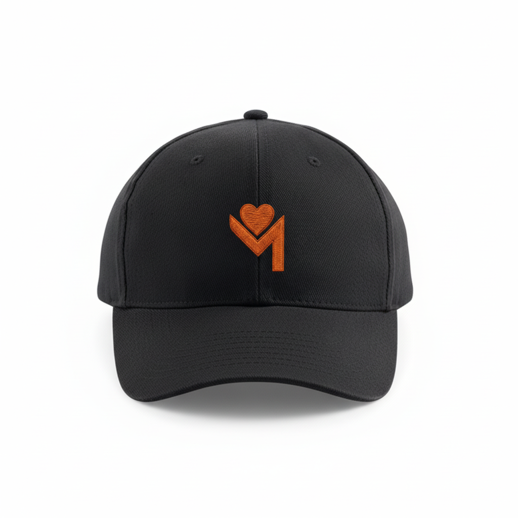 Casquette noire logo orange