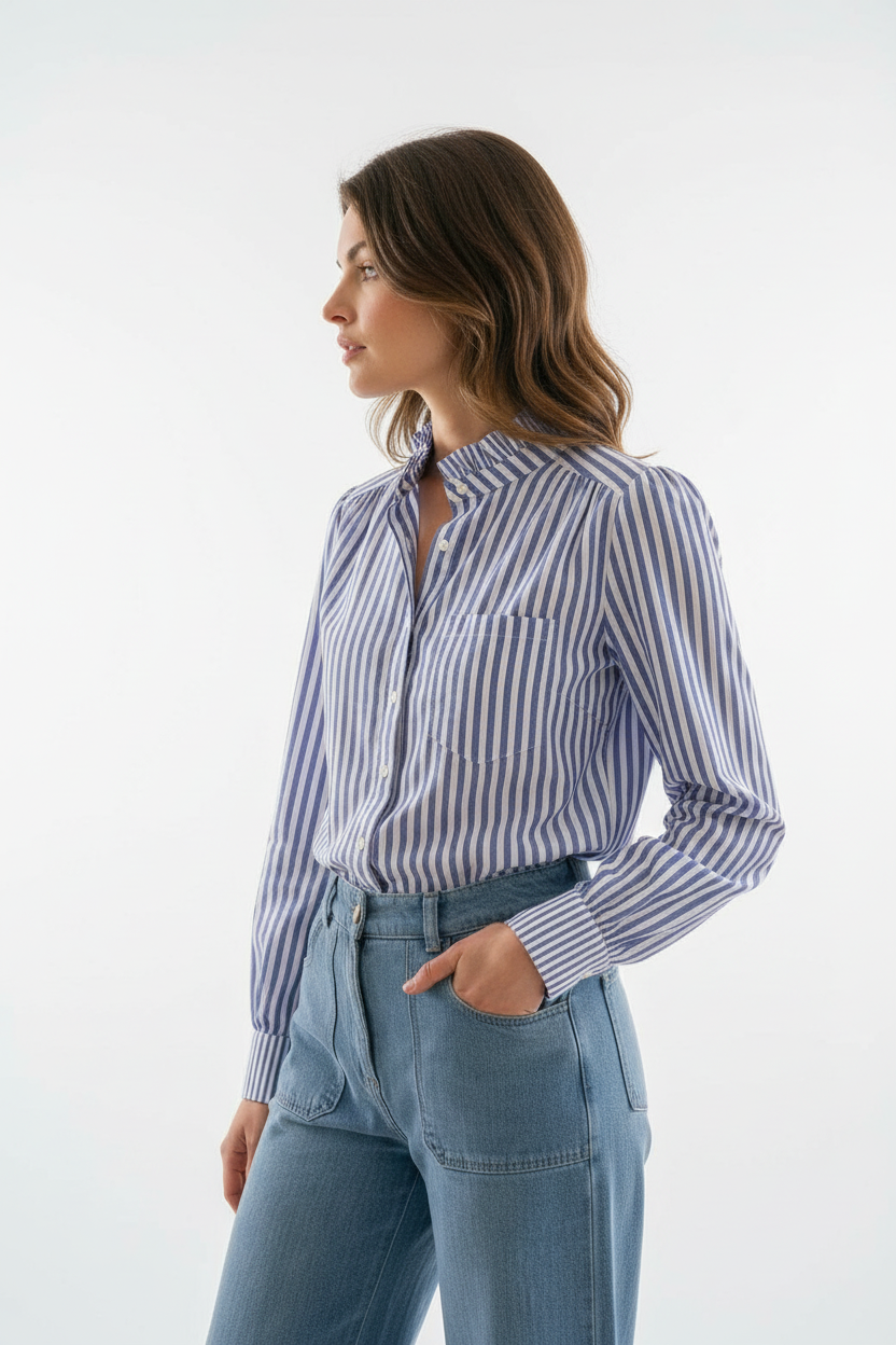 Chemisier rayé bleu - YCOO