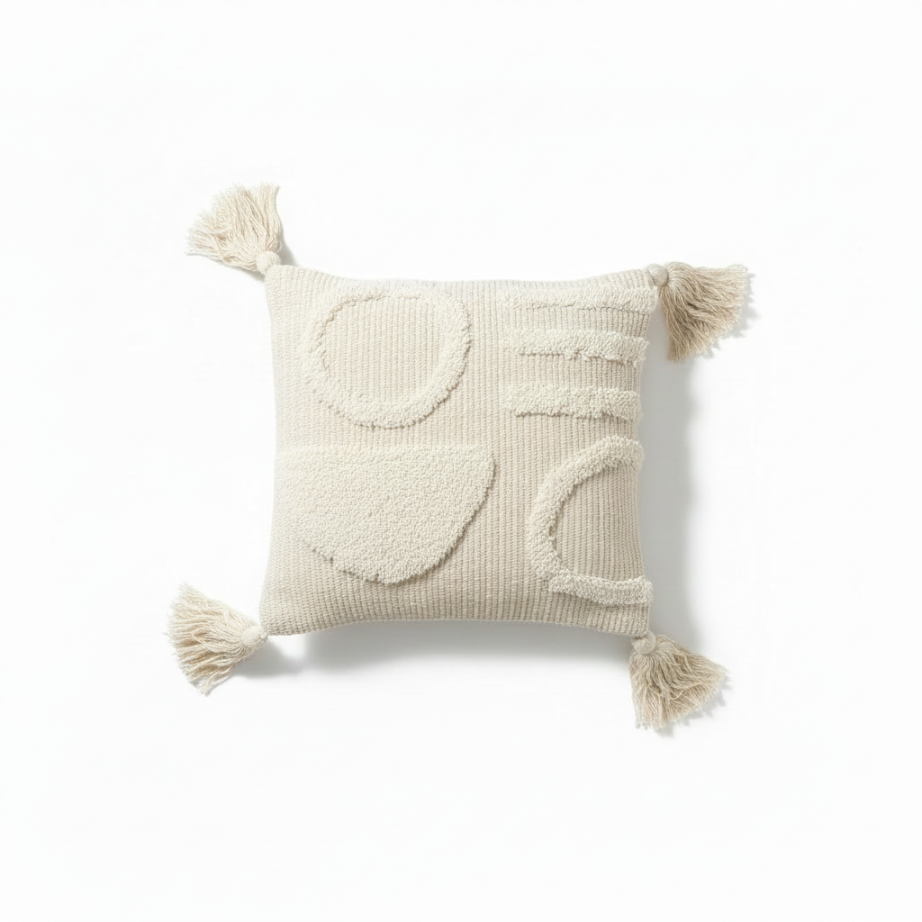 Coussin décoratif beige naturel carré 42X42