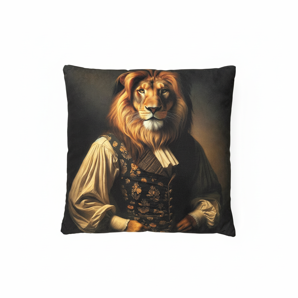 Coussin tête de lion 45X45