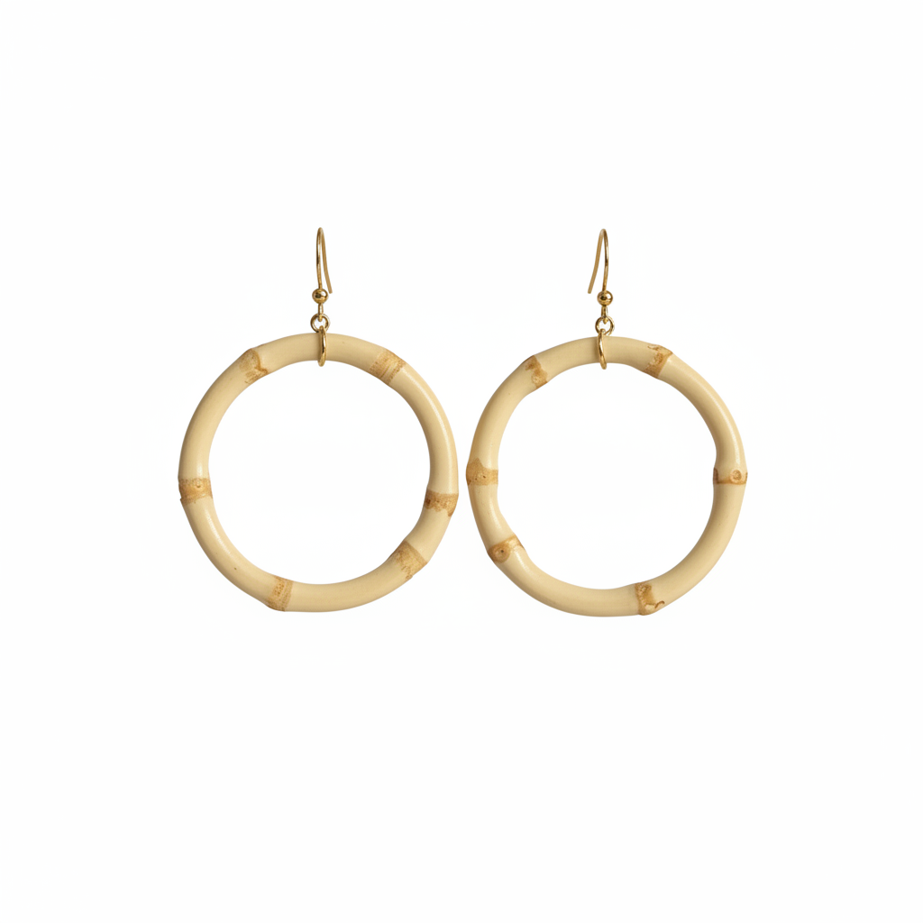 Créoles bambou fond blanc pur