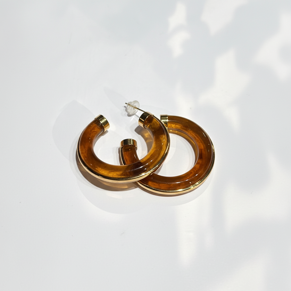 Créoles écaille fond blanc luxe