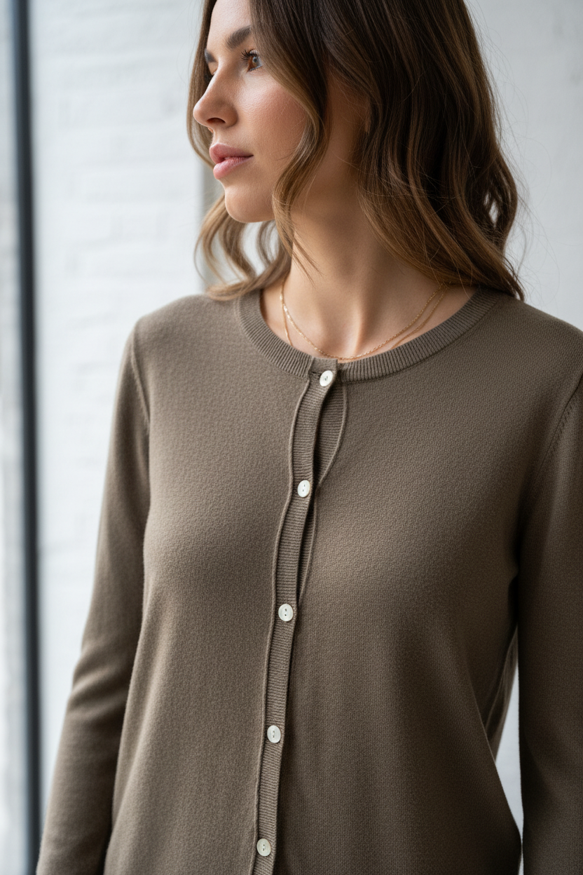 Gilet Cream – Détail boutons