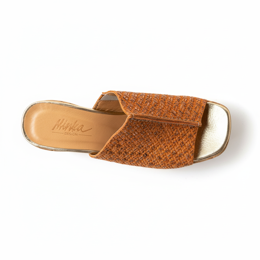 Mule Minka Design cuir camel - vue dessus