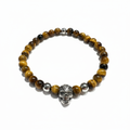 Bracelet œil de tigre tête de mort 