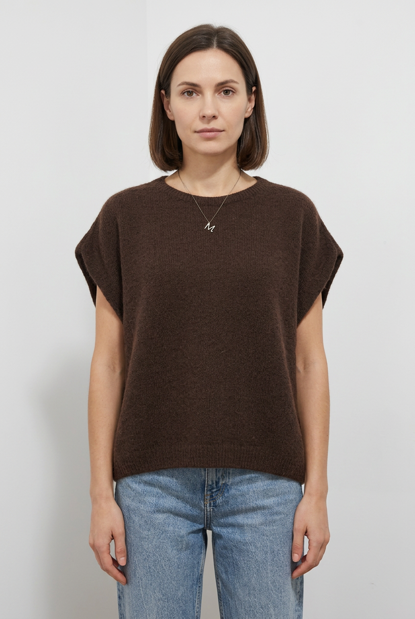 Pull ample à manches courtes – Alpaga superfine
