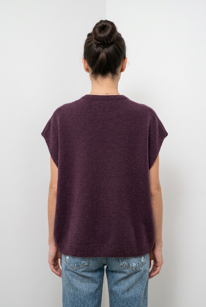 Pull ample à manches courtes – Alpaga superfine