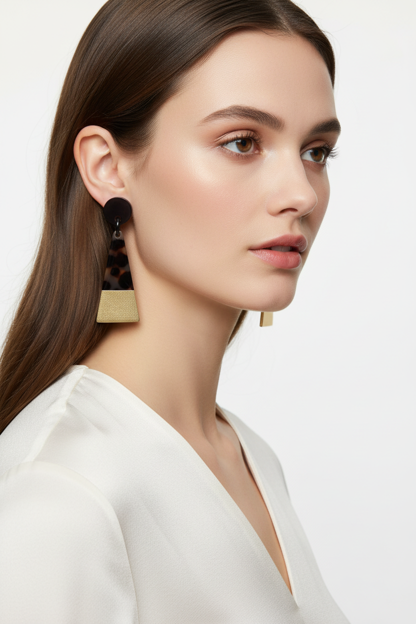 Boucles d'oreilles léopard portées