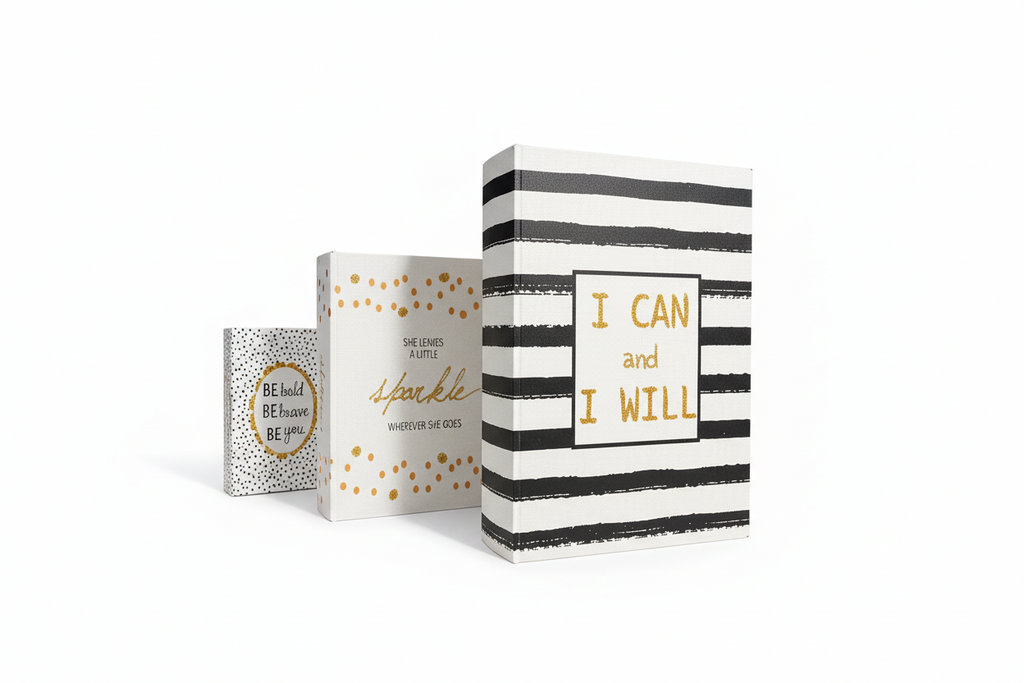 Lot de 3 boîtes-livres décoratives - Ensemble