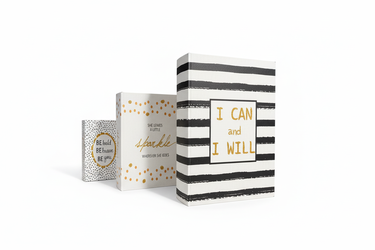 Lot de 3 boîtes-livres décoratives - Ensemble