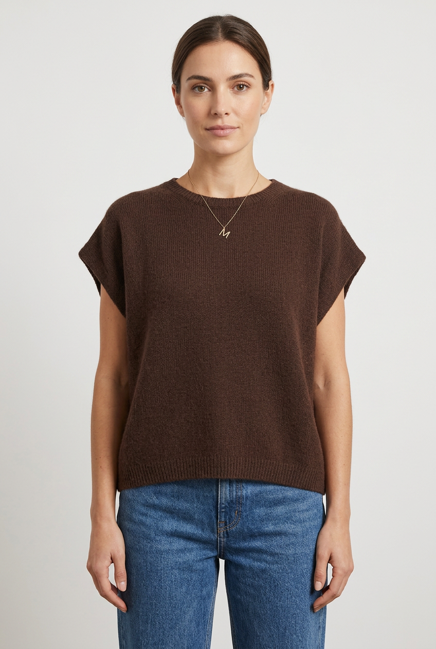 Pull ample à manches courtes – Alpaga superfine