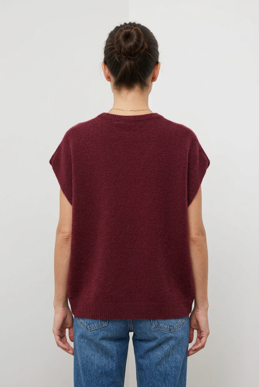 Pull ample à manches courtes – Alpaga superfine