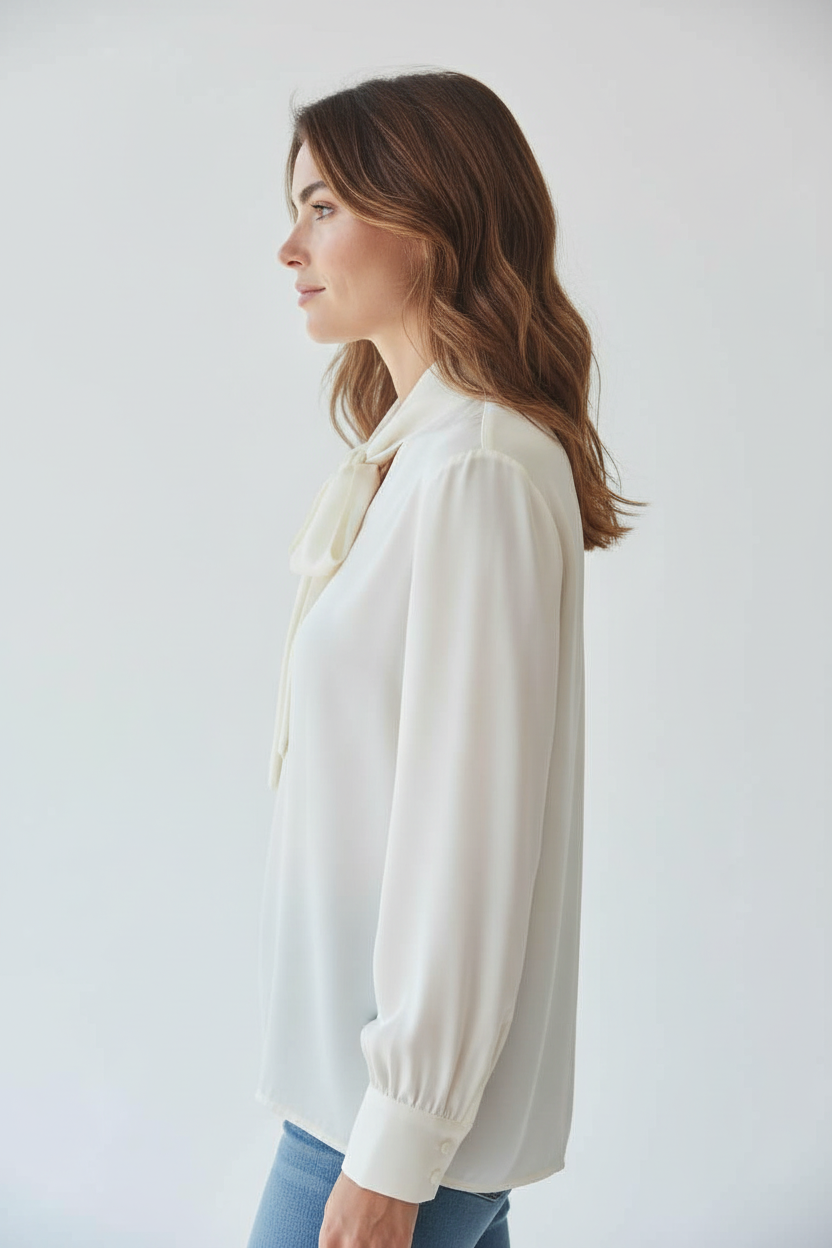 Blouse Senes viscose blanche - Vue de profil
