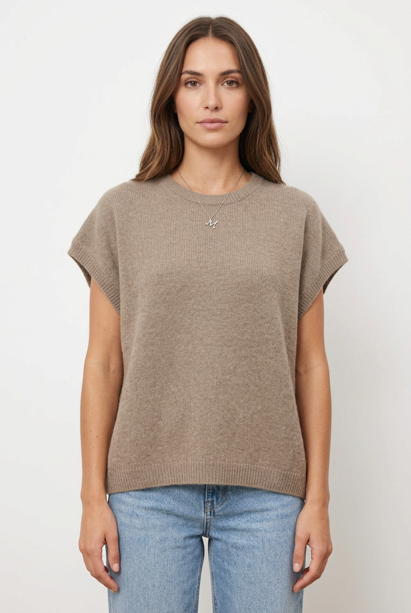 Pull ample à manches courtes – Alpaga superfine