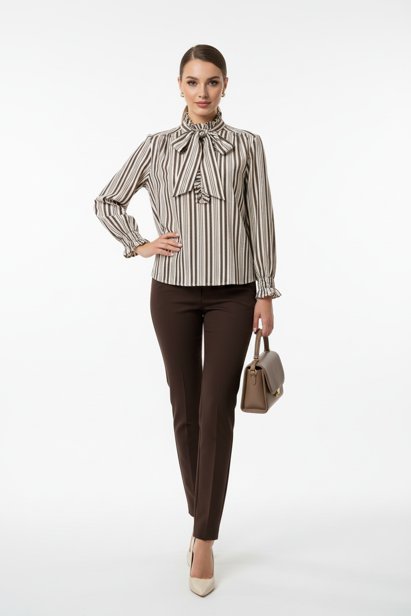 Blouse Senes rayures marron - Vue plein pied