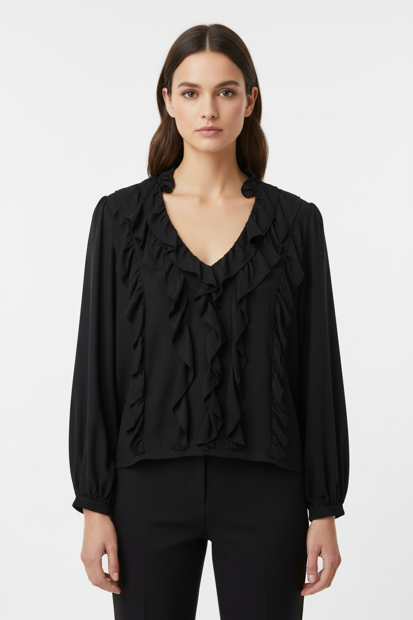 Chemisier Cecile Wang noir - Vue devant