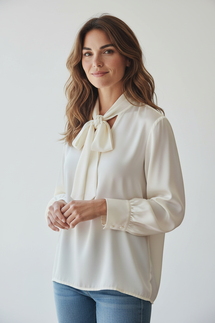 Blouse Senes viscose blanche - Vue de face