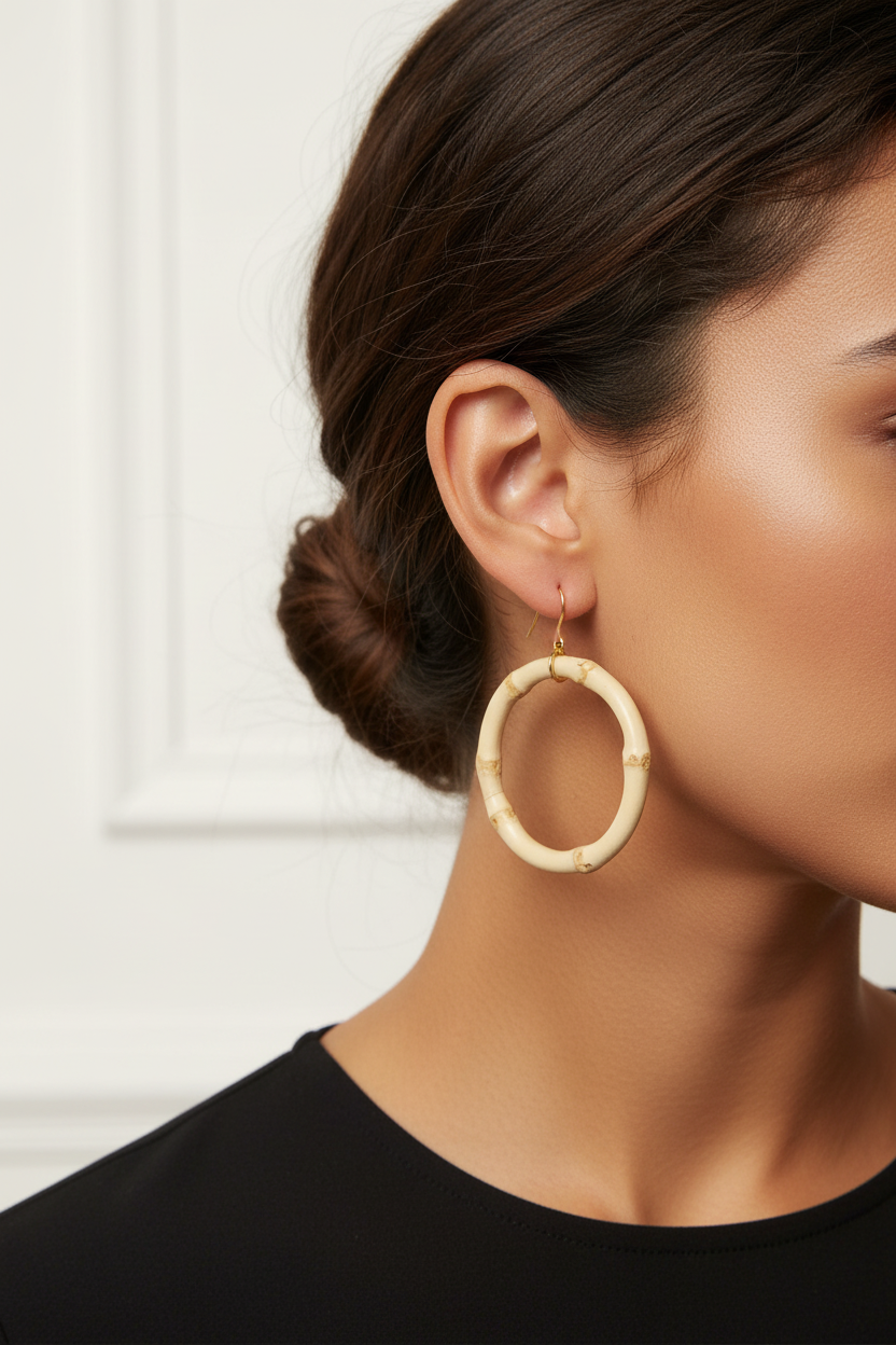 Créoles bambou naturel portées