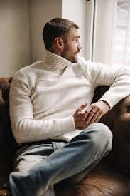Pull FREEMANT.PORTER Romeo Bellagio egret col roulé