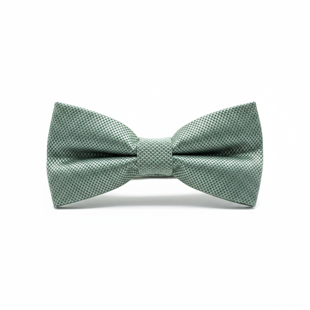 Nœud Papillon Soie Vert Sauge texturé