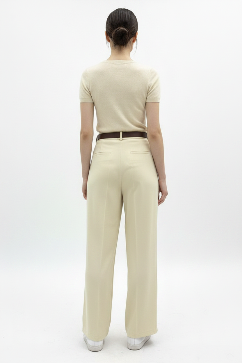Pantalon large jaune fluide Feelkoo 