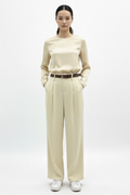 Pantalon large beige Feelkoo fluide