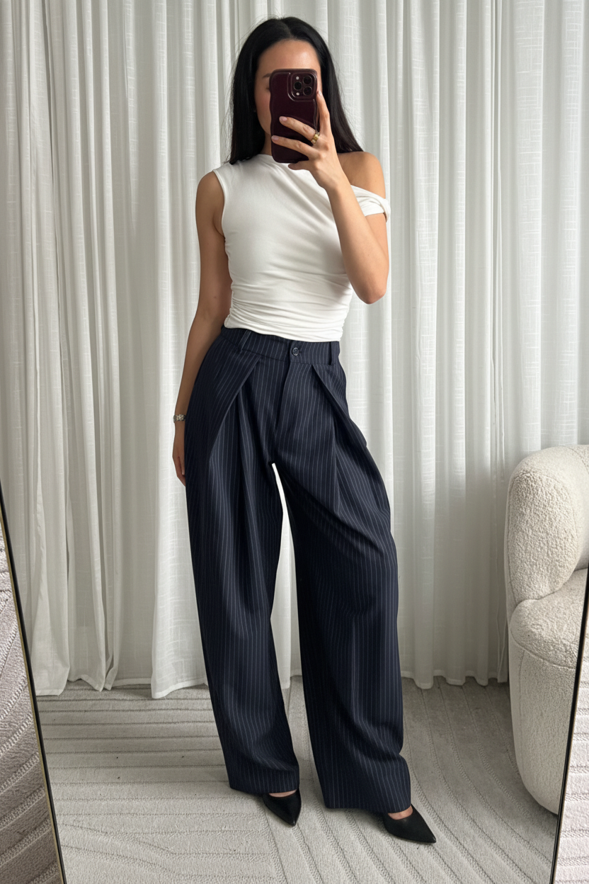 Pantalon Marine Rayures – Escarpins