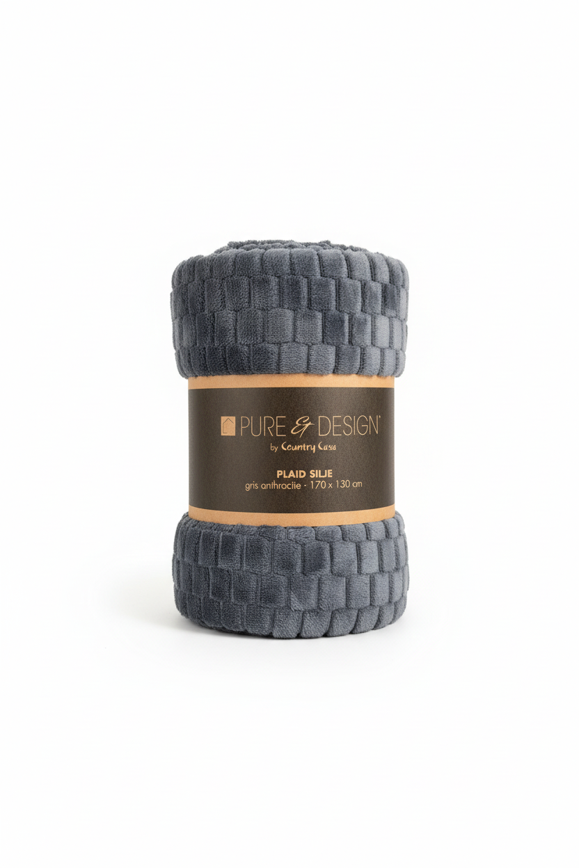 Plaid gris anthracite 170X130 cm