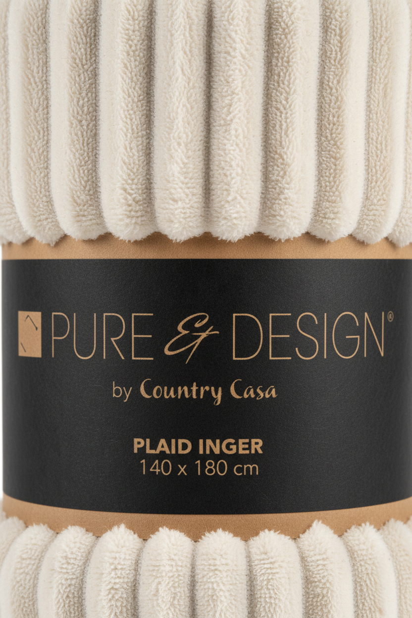 Plaid Inger écru - vue rapprochée