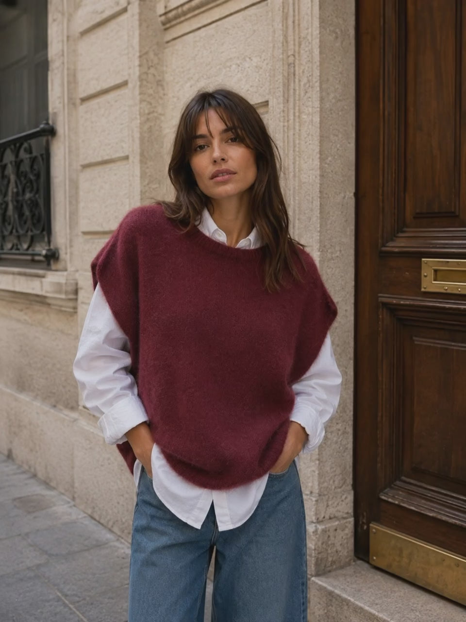 Pull ample à manches courtes – Alpaga superfine