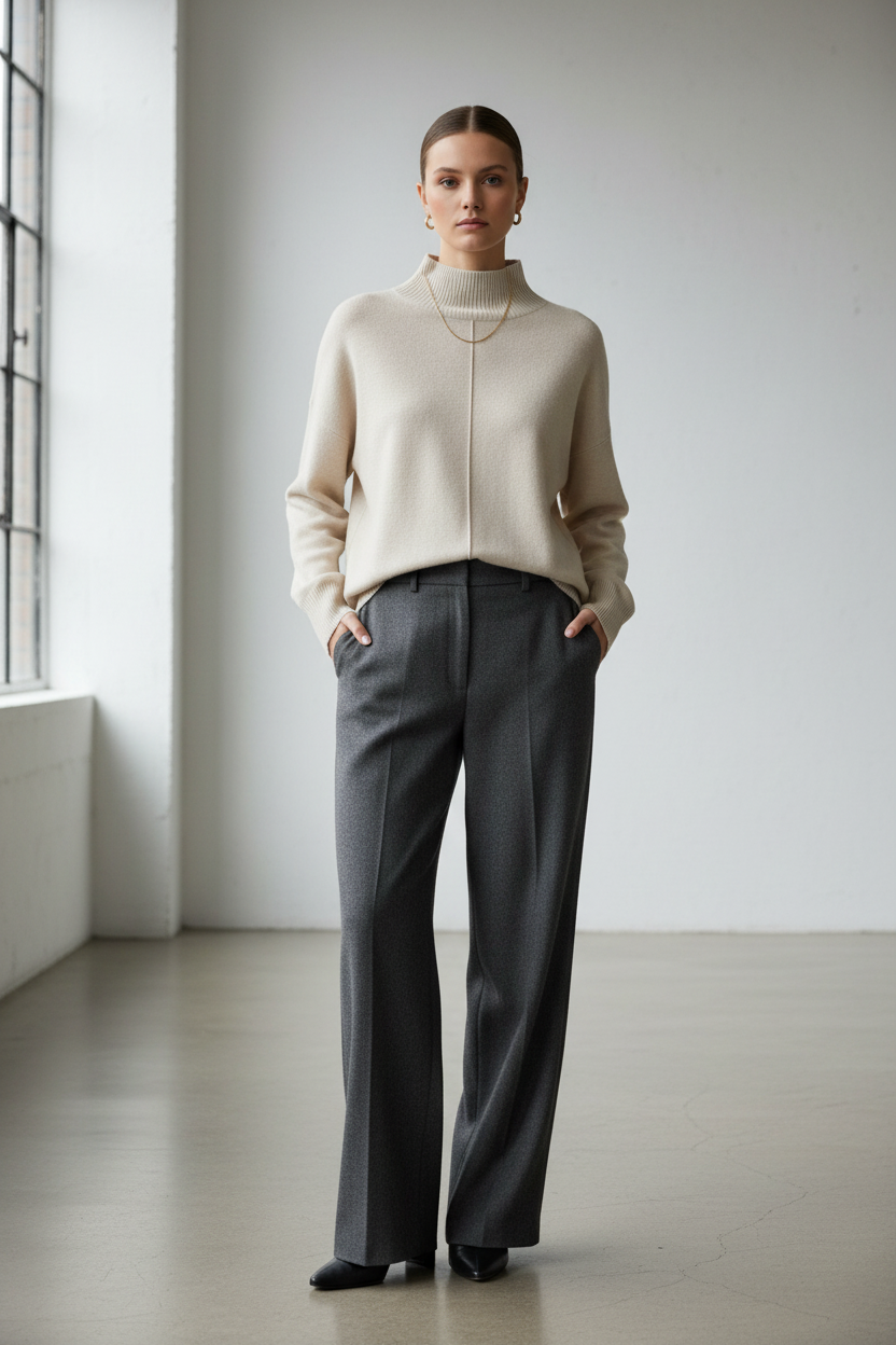 Pull beige sur mannequin