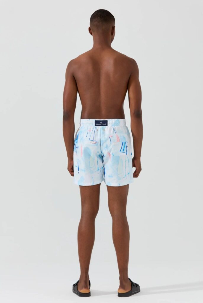 Marco Frank Ruffin - Short de Bain à Imprimé Voile, Séchage Rapide - Bleu Tendre