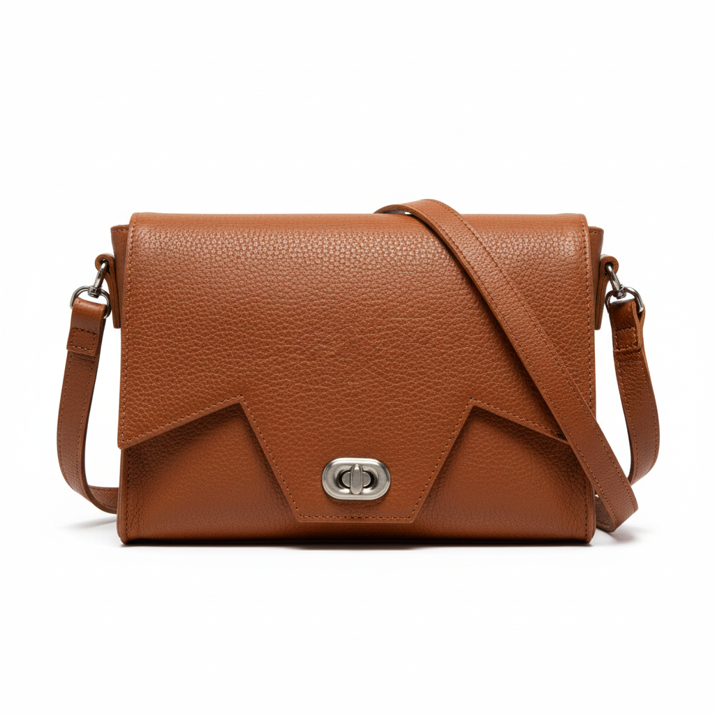 Sac bandoulière cuir cognac Léa Toni Garance