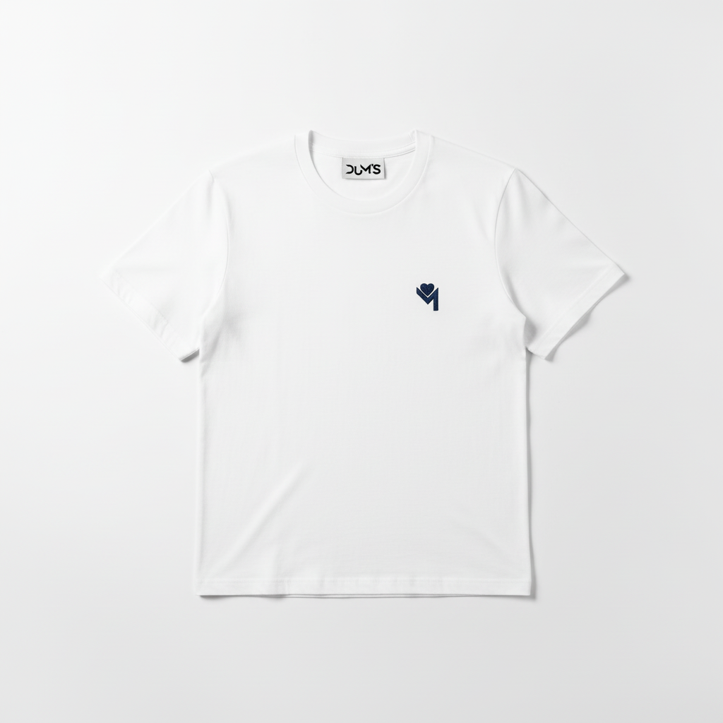 T-shirt blanc à plat logo réduit