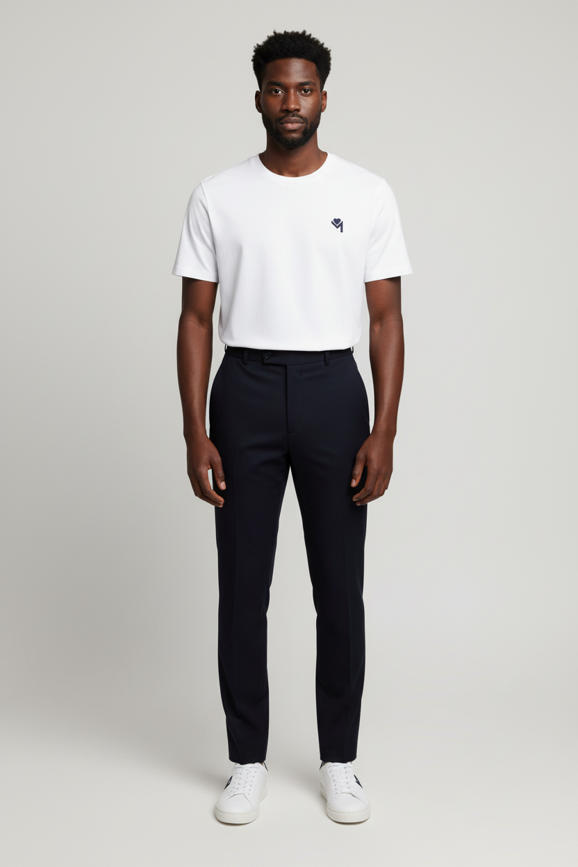 T-shirt blanc porté face