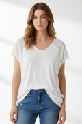 T-shirt blanc vue de face - cadrage serré