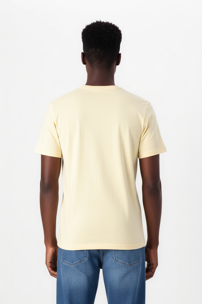 T-Shirt Tommy Jeans dos jaune pale 