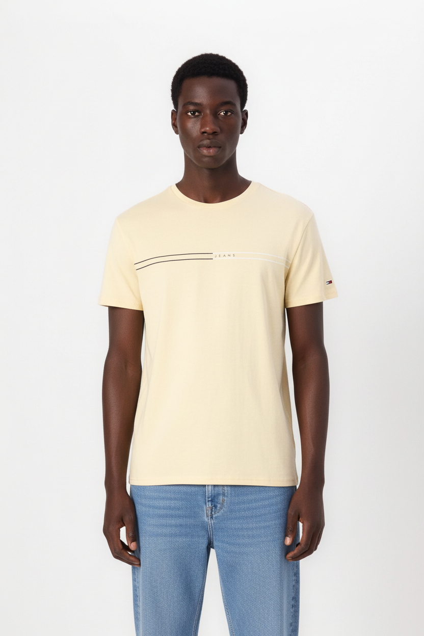 t-shirt Tommy jeans jaune pale homme