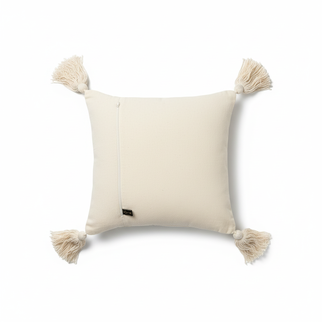 Vue arrière coussin fond blanc