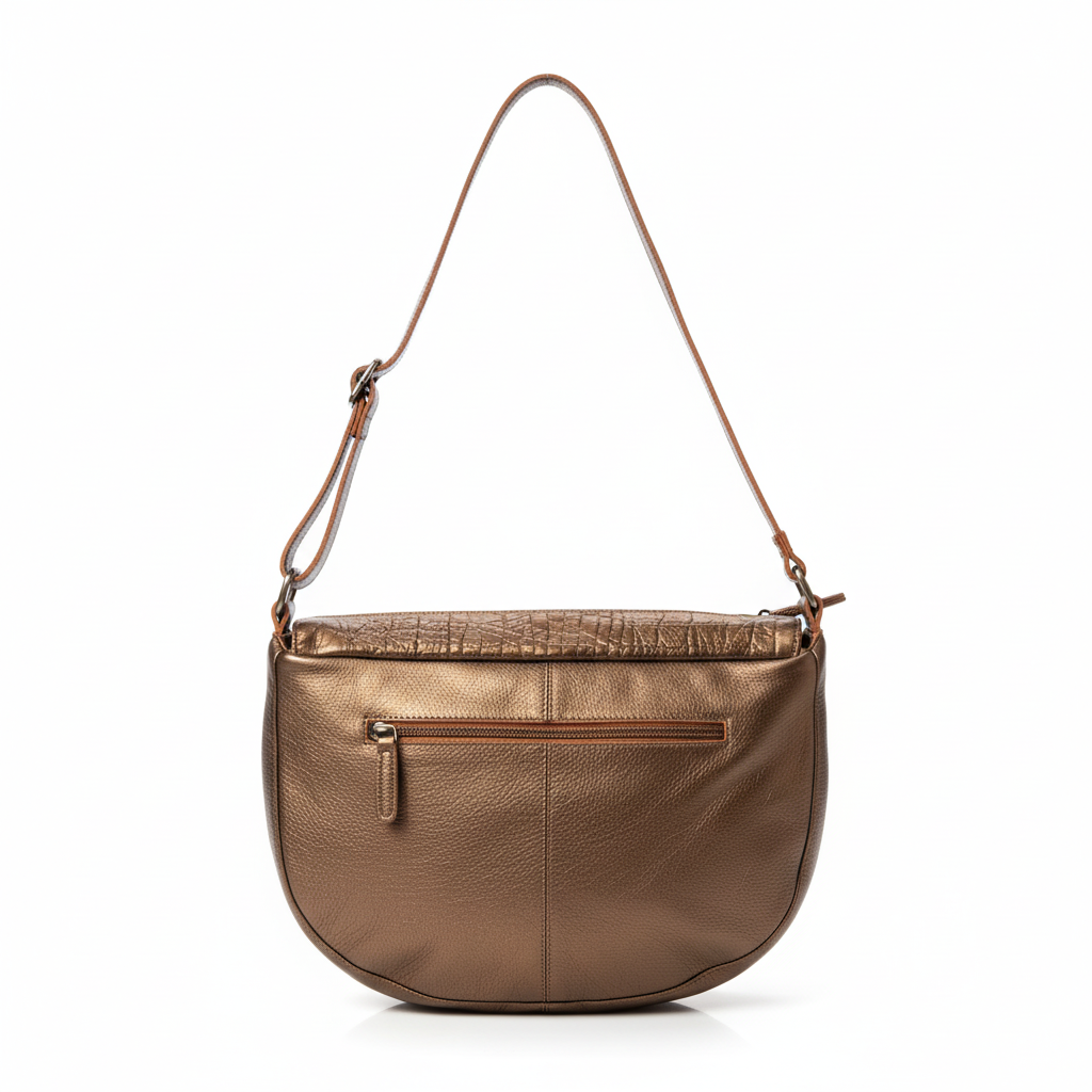 Vue arrière du sac Lea Toni Hortense bronze sur fond blanc